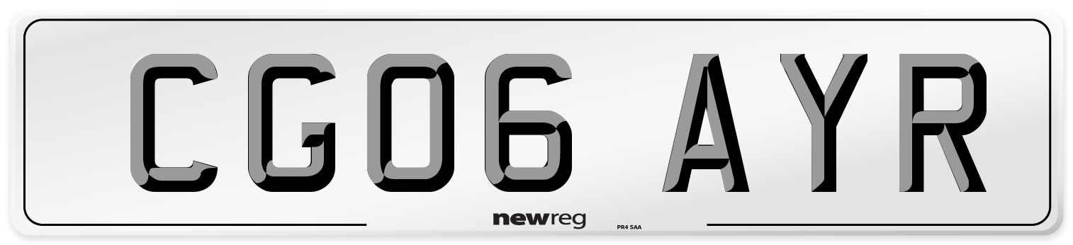CG06 AYR Number Plate from New Reg